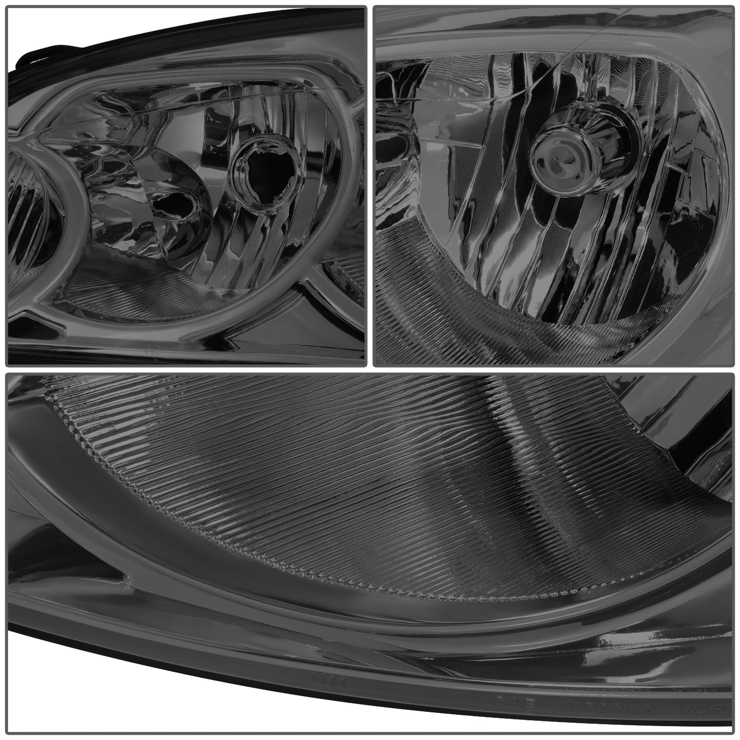 FAROS 06-13 CHEVY IMPALA / 14-16 CHEVY IMPALA LIMITED / 06-07 CHEVY MONTE CARLO 2/4-DOOR - SMOKE HOUSING / CLEAR CORNER - H11 LOW BEAM / H9 HIGH BEAM