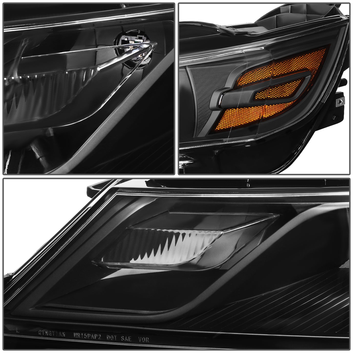 FAROS 15-19 CHEVROLET IMPALA - FITS HALOGEN HEADLIGHT MODELS ONLY - OEM - PROJECTOR - 9005 HIGH/LOW BEAM - BLACK HOUSING / AMBER CORNER