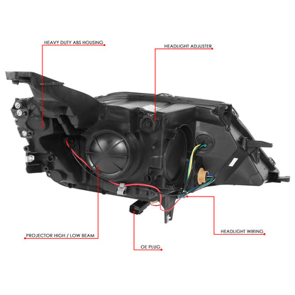 FAROS 15-19 CHEVROLET IMPALA - FITS HALOGEN HEADLIGHT MODELS ONLY - OEM - PROJECTOR - 9005 HIGH/LOW BEAM - BLACK HOUSING / CLEAR CORNER