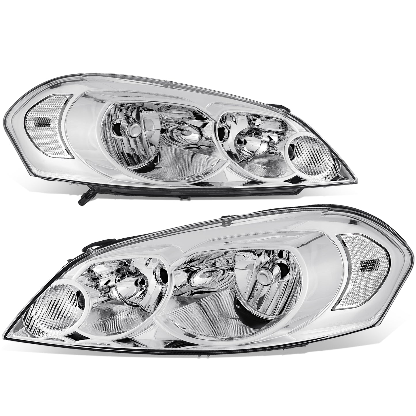 FAROS 06-13 CHEVROLET IMPALA / 14-16 CHEVROLET IMPALA LIMITED / 06-07 CHEVROLET MONTE CARLO - H9 HIGH BEAM / H11 LOW BEAM / 194 SIDE MARKER - CHROME HOUSING / CLEAR CORNER