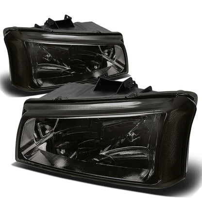 FAROS 03-04 CHEVY SILVERADO 2500 / 03-06 CHEVY AVALANCHE 1500 , 2500 / 03-06 CHEVY SILVERADO 1500 , 1500HD , 2500HD , 3500 2/4-DOOR - FITS MODELS WITHOUT FACTORY CLADDING ONLY - 2PC - SMOKE HOUSING / CLEAR CORNER - 9006 LOW BEAM / 9005 HIGH BEAM
