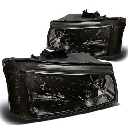 FAROS 03-04 CHEVY SILVERADO 2500 / 03-06 CHEVY AVALANCHE 1500 , 2500 / 03-06 CHEVY SILVERADO 1500 , 1500HD , 2500HD , 3500 2/4-DOOR - FITS MODELS WITHOUT FACTORY CLADDING ONLY - 2PC - SMOKE HOUSING / CLEAR CORNER - 9006 LOW BEAM / 9005 HIGH BEAM
