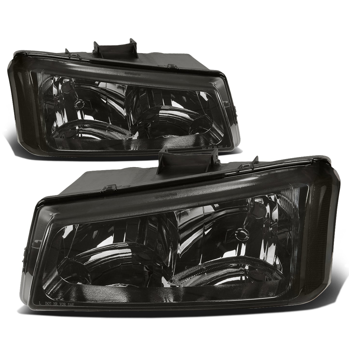 FAROS 03-04 CHEVY SILVERADO 2500 / 03-06 CHEVY AVALANCHE 1500 , 2500 / 03-06 CHEVY SILVERADO 1500 , 1500HD , 2500HD , 3500 2/4-DOOR - FITS MODELS WITHOUT FACTORY CLADDING ONLY - 2PC - SMOKE HOUSING / CLEAR CORNER - 9006 LOW BEAM / 9005 HIGH BEAM