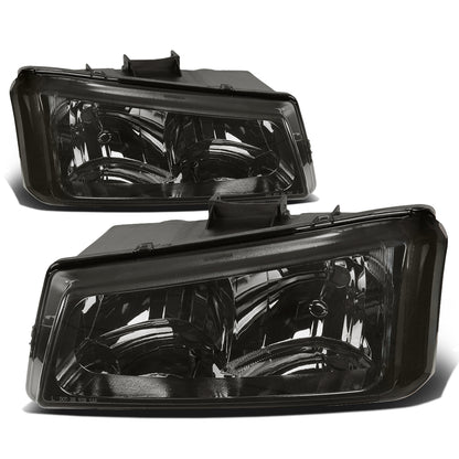FAROS 03-04 CHEVY SILVERADO 2500 / 03-06 CHEVY AVALANCHE 1500 , 2500 / 03-06 CHEVY SILVERADO 1500 , 1500HD , 2500HD , 3500 2/4-DOOR - FITS MODELS WITHOUT FACTORY CLADDING ONLY - 2PC - SMOKE HOUSING / CLEAR CORNER - 9006 LOW BEAM / 9005 HIGH BEAM