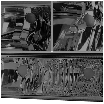 FAROS 03-04 CHEVY SILVERADO 2500 / 03-06 CHEVY AVALANCHE 1500 , 2500 / 03-06 CHEVY SILVERADO 1500 , 1500HD , 2500HD , 3500 2/4-DOOR - FITS MODELS WITHOUT FACTORY CLADDING ONLY - 4PC - SMOKE HOUSING / AMBER CORNER - 9006 LOW BEAM / 9005 HIGH BEAM