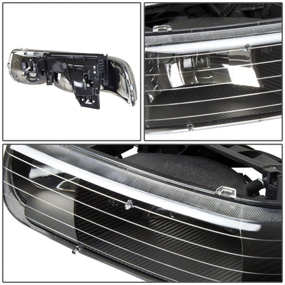 FAROS 99-02 CHEVY SILVERADO 1500 , 2500 / 00-06 CHEVY SUBURBAN 1500 , 2500 , TAHOE / 01-02 CHEVY SILVERADO 1500 HD , 2500 HD , 3500 HD 2/4-DOOR - 2PC - BLACK HOUSING - 9006 LOW BEAM / HIGH BEAM
