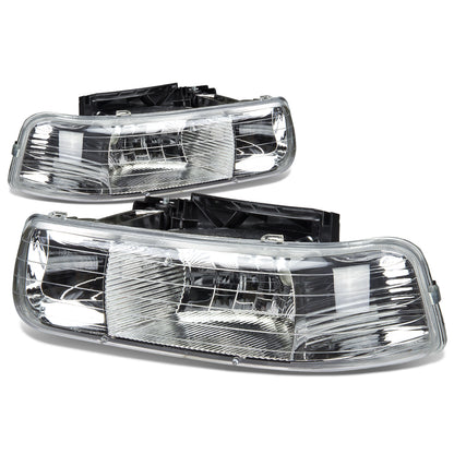 FAROS 99-02 CHEVY SILVERADO 1500 , 2500 / 00-06 CHEVY SUBURBAN 1500 , 2500 , TAHOE / 01-02 CHEVY SILVERADO 1500 HD , 2500 HD , 3500 HD 2/4-DOOR - 2PC - CHROME HOUSING - 9006 LOW BEAM / HIGH BEAM