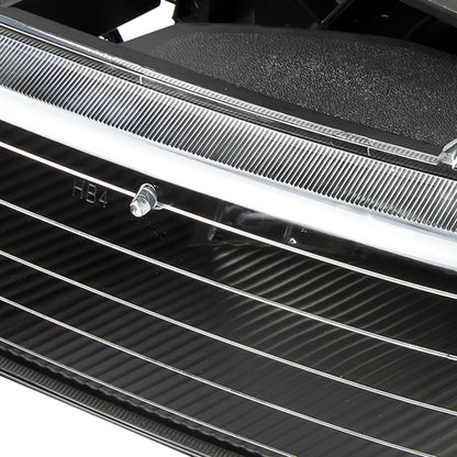 FAROS 99-02 CHEVY SILVERADO 1500 , 2500 / 00-06 CHEVY SUBURBAN 1500 , 2500 , TAHOE / 01-02 CHEVY SILVERADO 1500 HD , 2500 HD , 3500 HD 2/4-DOOR - 4PC - BLACK HOUSING / AMBER CORNER - 9006 LOW BEAM / HIGH BEAM