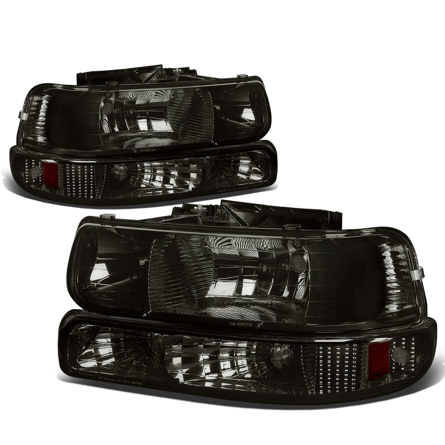 FAROS 99-02 CHEVY SILVERADO 1500HD , 2500HD , 3500HD / 00-06 CHEVY SUBURBAN 1500 , 2500 , TAHOE 2/4-DOOR - 4PC - SMOKE HOSUSING / AMBER CORNER - 9006 LOW BEAM / 9005 HIGH BEAM