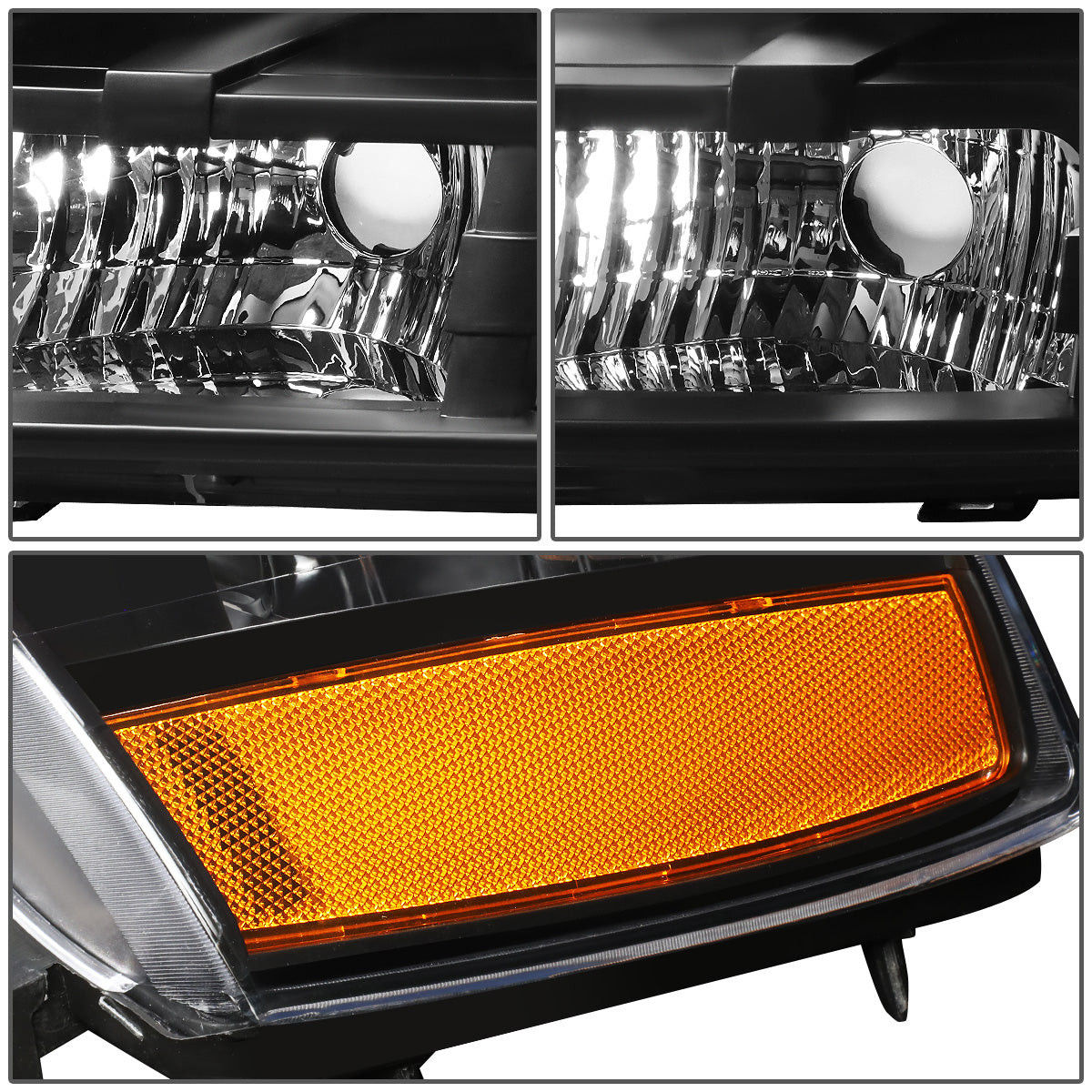 FAROS 07-14 CHEVY TAHOE / 07-13 CHEVY AVALANCHE / 07-14 CHEVY SUBURBAN 1500 / 07-13 CHEVY SUBURBAN 2500 - BLACK HOUSING / AMBER CORNER - H11 LOW BEAM / 9005 HIGH BEAM
