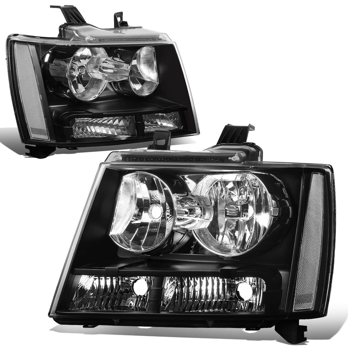 FAROS 07-14 CHEVY TAHOE / 07-13 CHEVY AVALANCHE / 07-14 CHEVY SUBURBAN 1500 / 07-13 CHEVY SUBURBAN 2500 - BLACK HOUSING / CLEAR CORNER - H11 LOW BEAM / 9005 HIGH BEAM