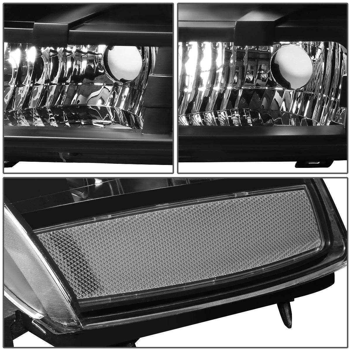 FAROS 07-14 CHEVY TAHOE / 07-13 CHEVY AVALANCHE / 07-14 CHEVY SUBURBAN 1500 / 07-13 CHEVY SUBURBAN 2500 - BLACK HOUSING / CLEAR CORNER - H11 LOW BEAM / 9005 HIGH BEAM