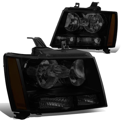 FAROS 07-14 CHEVY TAHOE / 07-13 CHEVY AVALANCHE / 07-14 CHEVY SUBURBAN 1500 / 07-13 CHEVY SUBURBAN 2500 - BLACK HOUSING / SMOKE LENS / AMBER CORNER - H11 LOW BEAM / 9005 HIGH BEAM