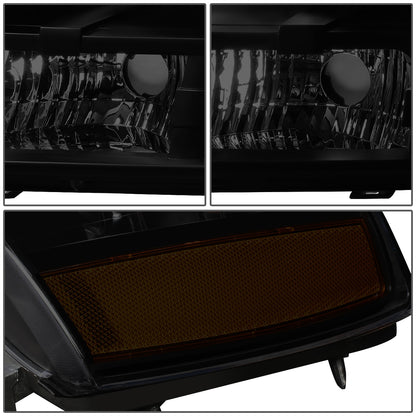 FAROS 07-14 CHEVY TAHOE / 07-13 CHEVY AVALANCHE / 07-14 CHEVY SUBURBAN 1500 / 07-13 CHEVY SUBURBAN 2500 - BLACK HOUSING / SMOKE LENS / AMBER CORNER - H11 LOW BEAM / 9005 HIGH BEAM