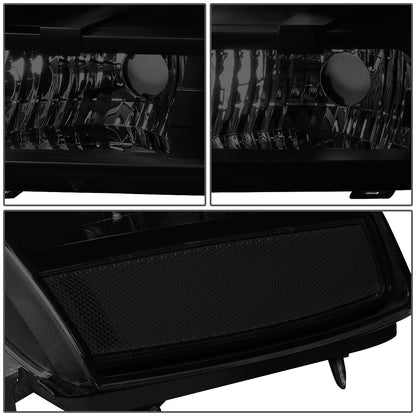 FAROS 07-14 CHEVY TAHOE / 07-13 CHEVY AVALANCHE / 07-14 CHEVY SUBURBAN 1500 / 07-13 CHEVY SUBURBAN 2500 - BLACK HOUSING / SMOKE LENS / CLEAR CORNER - H11 LOW BEAM / 9005 HIGH BEAM