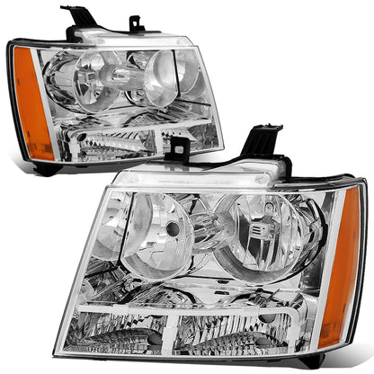 FAROS 07-14 CHEVY TAHOE / 07-13 CHEVY AVALANCHE / 07-14 CHEVY SUBURBAN 1500 / 07-13 CHEVY SUBURBAN 2500 - CHROME HOUSING / AMBER CORNER - H11 LOW BEAM / 9005 HIGH BEAM