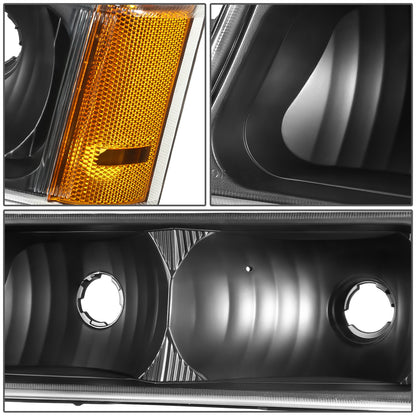 FAROS 03-2006 CHEVY SILVERADO/AVALANCHE//WHITE COVER, YELLOW REVERSE, BLACK TRIM FRAME, 4P LIGHT WITH BLUE LIGHT BULB