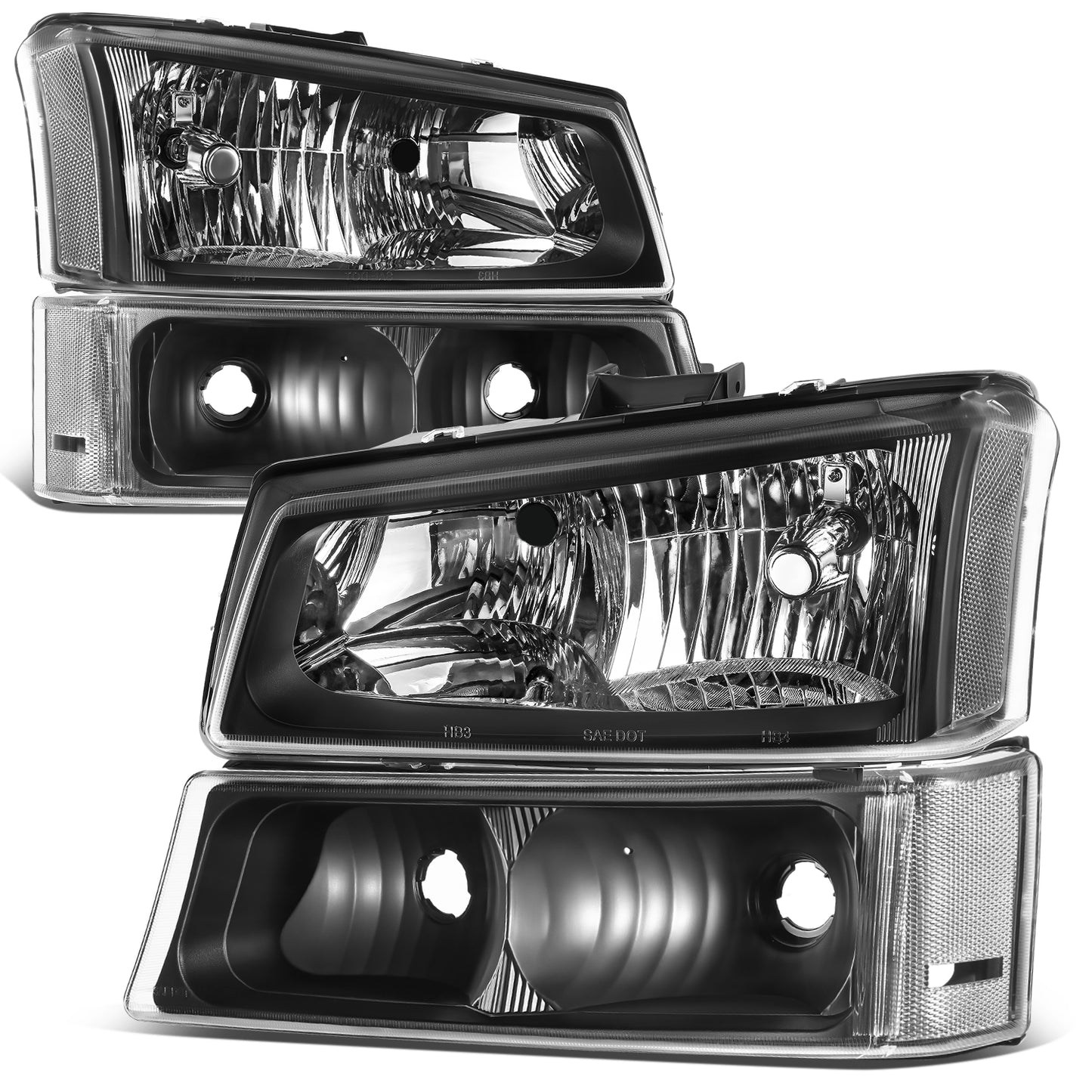 FAROS 03-2006 CHEVY SILVERADO/AVALANCHE//WHITE COVER, WHITE REVERSE, BLACK FRAME, 4P NEAR AND FAR LIGHT WITH BLUE LIGHT BULB