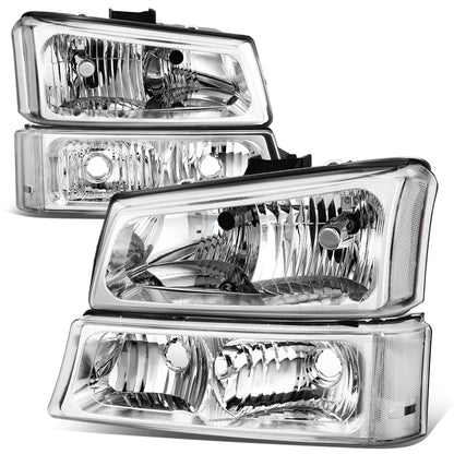 FAROS 03-2006 CHEVY SILVERADO/AVALANCHE//WHITE HOOD, WHITE BACK, BRIGHT FRAME, 4P LIGHT WITH BLUE LIGHT BULB