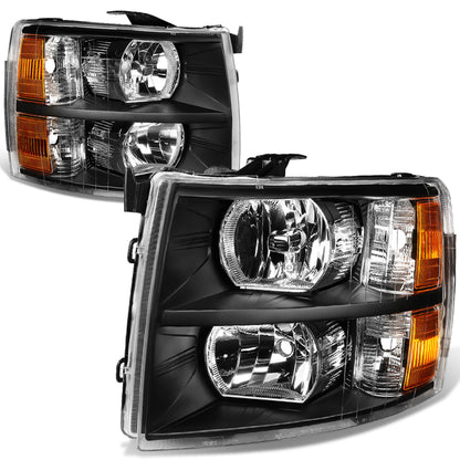 FAROS 07-13 CHEVY SILVERADO 1500 / 07-14 CHEVY SILVERADO 2500 3500 & HD MODELS - BLACK HOUSING / AMBER CORNER - H11 LOW BEAM / 9005 HIGH BEAM