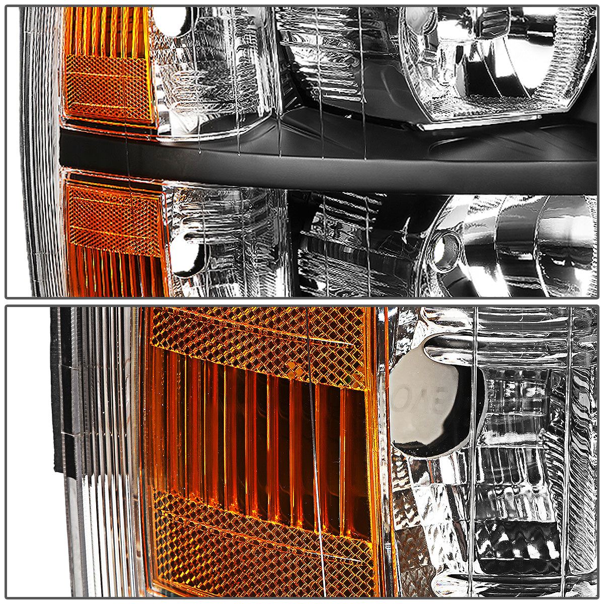 FAROS 07-13 CHEVY SILVERADO 1500 / 07-14 CHEVY SILVERADO 2500 3500 & HD MODELS - BLACK HOUSING / AMBER CORNER - H11 LOW BEAM / 9005 HIGH BEAM