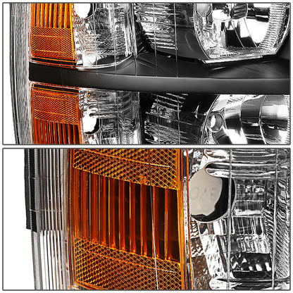 FAROS 07-13 CHEVY SILVERADO 1500 / 07-14 CHEVY SILVERADO 2500 3500 & HD MODELS - BLACK HOUSING / AMBER CORNER - H11 LOW BEAM / 9005 HIGH BEAM