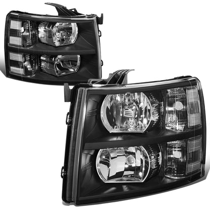 FAROS 07-13 CHEVY SILVERADO 1500 / 07-14 CHEVY SILVERADO 2500 3500 & HD MODELS - BLACK HOUSING / CLEAR CORNER - H11 LOW BEAM / 9005 HIGH BEAM