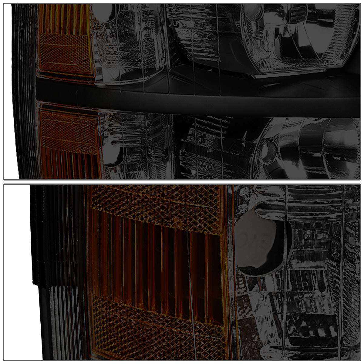 FAROS 07-13 CHEVY SILVERADO 1500 / 07-14 CHEVY SILVERADO 2500 3500 & HD MODELS - BLACK HOUSING / SMOKE LENS / AMBER CORNER - H11 LOW BEAM / 9005 HIGH BEAM