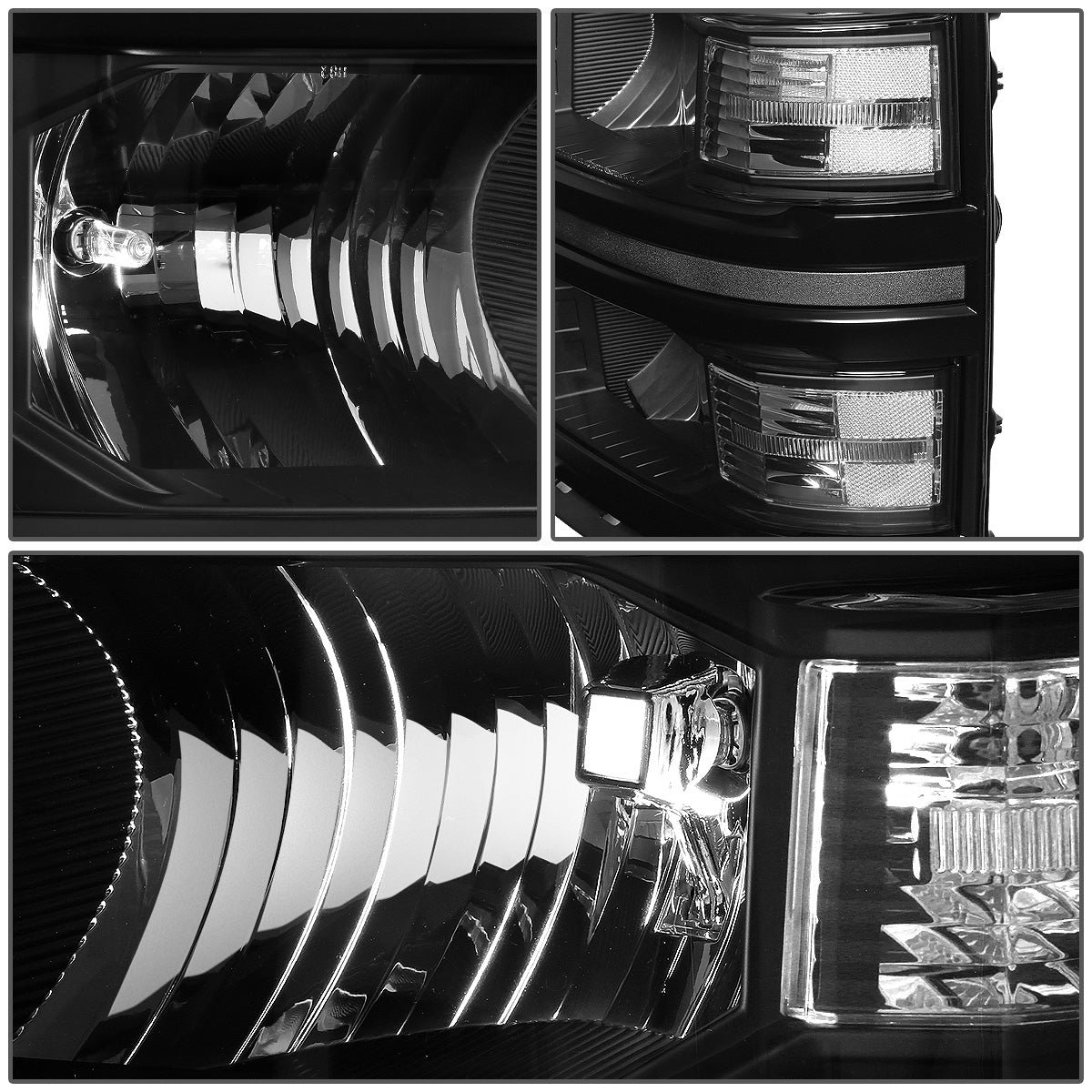 FAROS 14-15 CHEVY SILVERADO 1500 - BLACK HOUSING / CLEAR CORNER - H11 LOW BEAM / 9005 HIGH BEAM