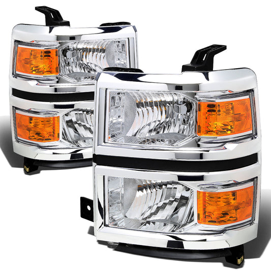 FAROS 14-15 CHEVY SILVERADO 1500 - CHROME HOUSING / AMBER CORNER - H11 LOW BEAM / 9005 HIGH BEAM