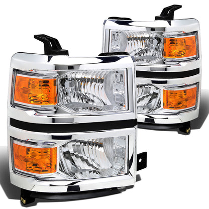 FAROS 14-15 CHEVY SILVERADO 1500 - CHROME HOUSING / AMBER CORNER - H11 LOW BEAM / 9005 HIGH BEAM