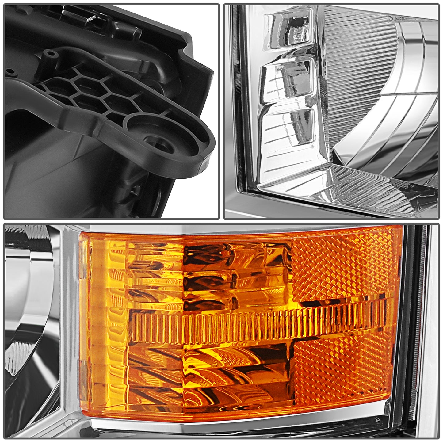 FAROS 2014-2015 SILVERADO 1500//WHITE COVER, YELLOW REVERSE, LIGHT BASE NEAR AND FAR LIGHT WITH BLUE BULB