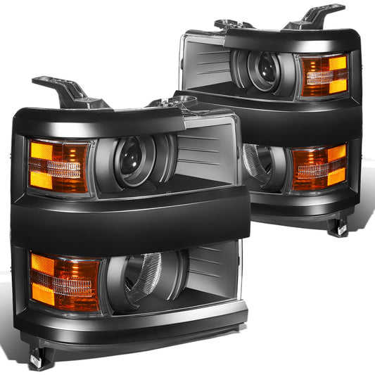 FAROS 15-19 CHEVY SILVERADO 2500HD / 15-19 CHEVY SILVERADO 3500HD - PROJECTOR LOW BEAM - BLACK HOUSING / AMBER CORNER - 9005 HIGH / H11 LOW / 7443A SIGNAL