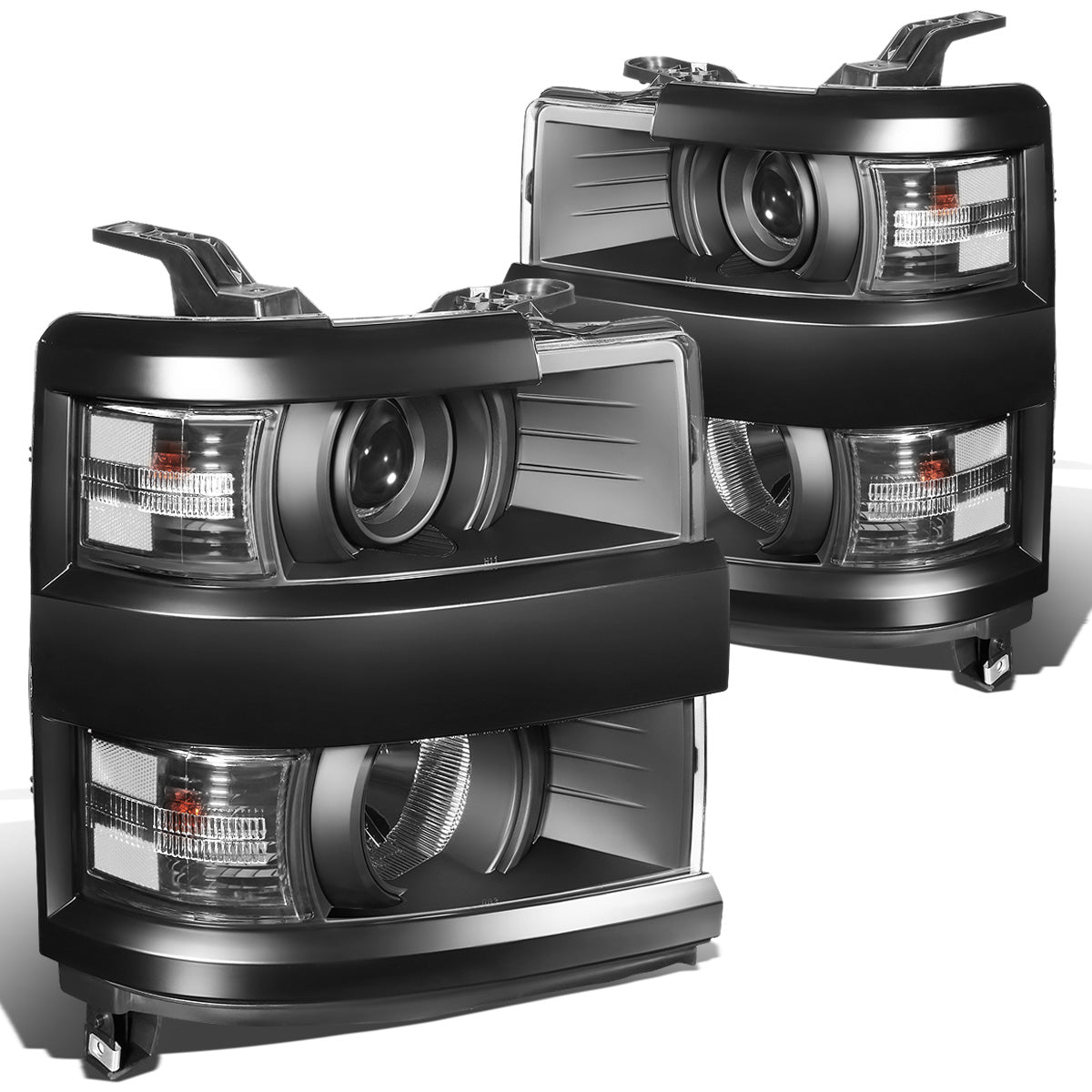 FAROS 15-19 CHEVY SILVERADO 2500HD / 15-19 CHEVY SILVERADO 3500HD - PROJECTOR LOW BEAM - BLACK HOUSING / CLEAR CORNER - 9005 HIGH / H11 LOW / 7443A SIGNAL