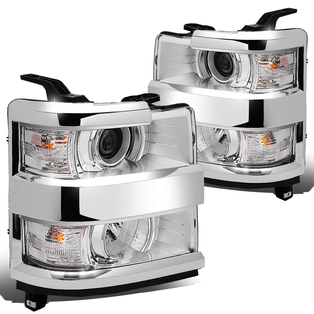 FAROS 15-19 CHEVY SILVERADO 2500HD / 15-19 CHEVY SILVERADO 3500HD - PROJECTOR LOW BEAM - CHROME HOUSING / CLEAR CORNER - 9005 HIGH / H11 LOW / 7443A SIGNAL