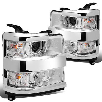 FAROS 15-19 CHEVY SILVERADO 2500HD / 15-19 CHEVY SILVERADO 3500HD - PROJECTOR LOW BEAM - CHROME HOUSING / CLEAR CORNER - 9005 HIGH / H11 LOW / 7443A SIGNAL