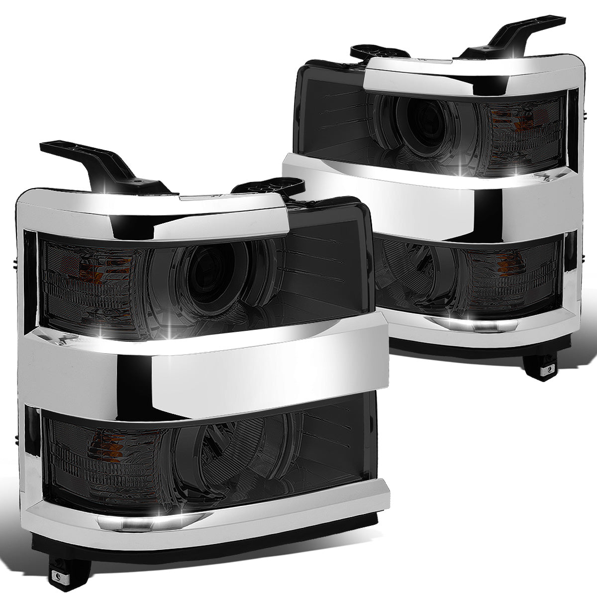 FAROS 15-19 CHEVY SILVERADO 2500HD / 15-19 CHEVY SILVERADO 3500HD - PROJECTOR LOW BEAM - SMOKE HOUSING / CLEAR CORNER - 9005 HIGH / H11 LOW / 7443A SIGNAL