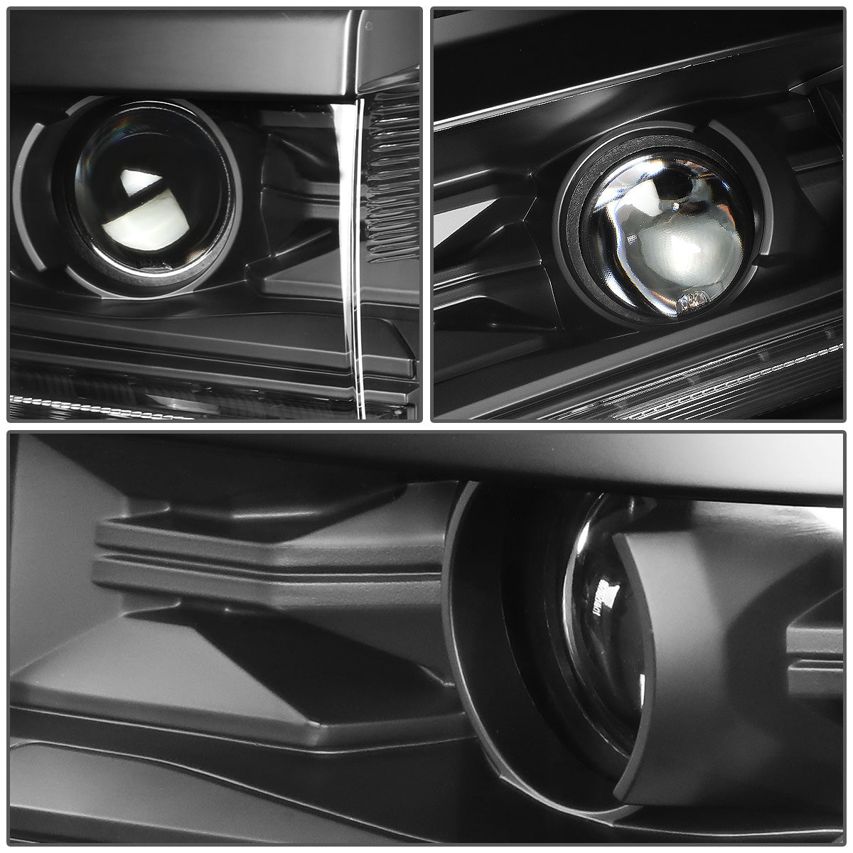 FAROS 15-18 CHEVY SILVERADO 1500 - LED DRL - PROJECTOR - BLACK HOUSING / CLEAR CORNER - D5S HID BULB / 7443A SIGNAL