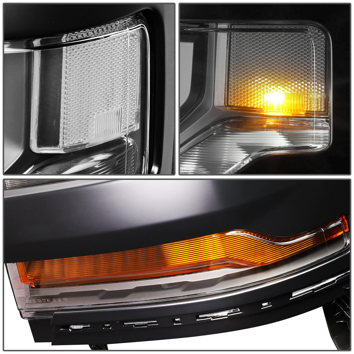 FAROS 15-18 CHEVY SILVERADO 1500 - LED DRL - PROJECTOR - BLACK HOUSING / CLEAR CORNER - D5S HID BULB / 7443A SIGNAL