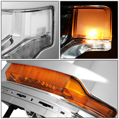 FAROS 15-18 CHEVY SILVERADO 1500 - LED DRL - PROJECTOR - CHROME HOUSING / CLEAR CORNER - D5S HID BULB / 7443A SIGNAL