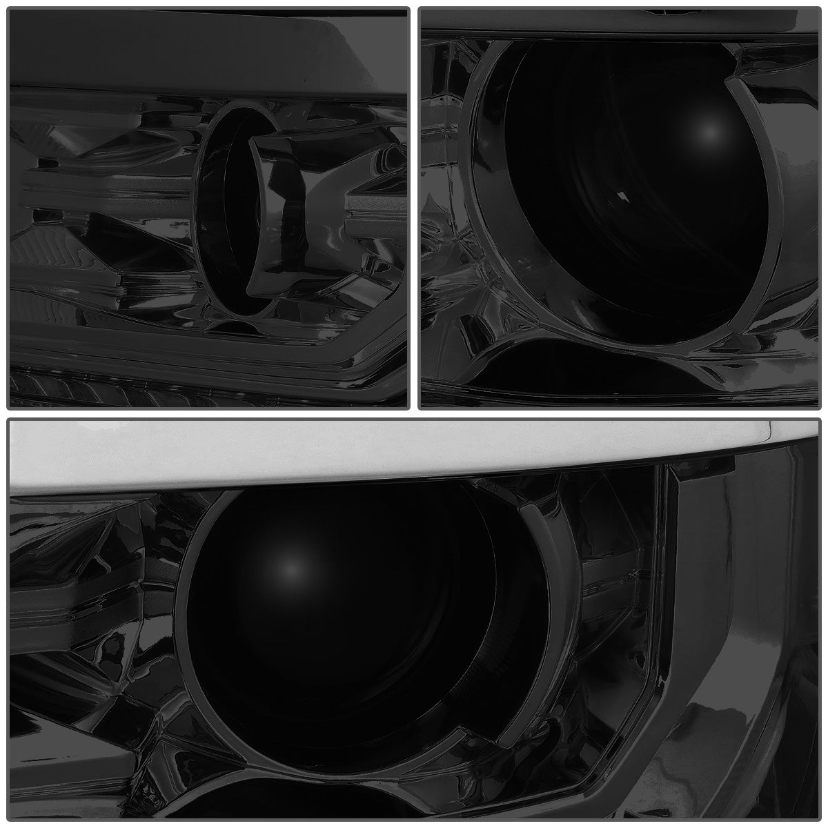 FAROS 15-18 CHEVY SILVERADO 1500 - LED DRL - PROJECTOR - SMOKE HOUSING / CLEAR CORNER - D5S HID BULB / 7443A SIGNAL