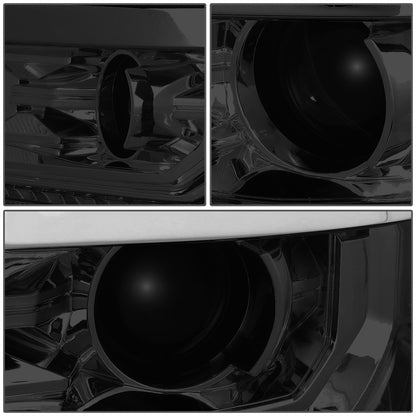 FAROS 15-18 CHEVY SILVERADO 1500 - LED DRL - PROJECTOR - SMOKE HOUSING / CLEAR CORNER - D5S HID BULB / 7443A SIGNAL