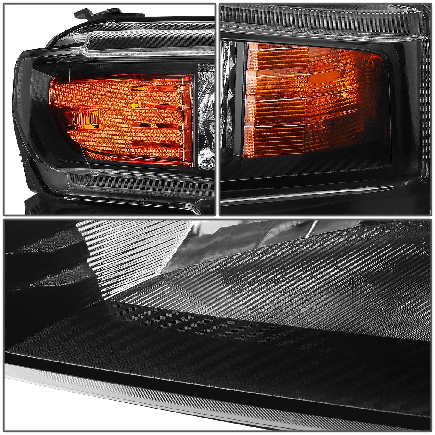 FAROS 19-21 CHEVROLET SILVERADO 1500 - FITS WT/CUSTOM/CUSTOM TRAIL BOSS MODEL ONLY - EXCLUDES LED HEADLIGHT MODELS - ONLY FITS MODELS WITH FACTORY HALOGEN HEADLIGHTS - OE STYLE - BLACK HOUSING / AMBER CORNER - H11 LOW BEAM / 9005 HIGH BEAM
