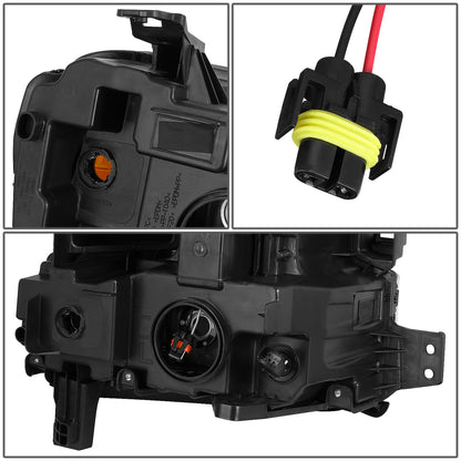 FAROS 19-21 CHEVROLET SILVERADO 1500 - FITS WT/CUSTOM/CUSTOM TRAIL BOSS MODEL ONLY - EXCLUDES LED HEADLIGHT MODELS - ONLY FITS MODELS WITH FACTORY HALOGEN HEADLIGHTS - OE STYLE - BLACK HOUSING / AMBER CORNER - H11 LOW BEAM / 9005 HIGH BEAM