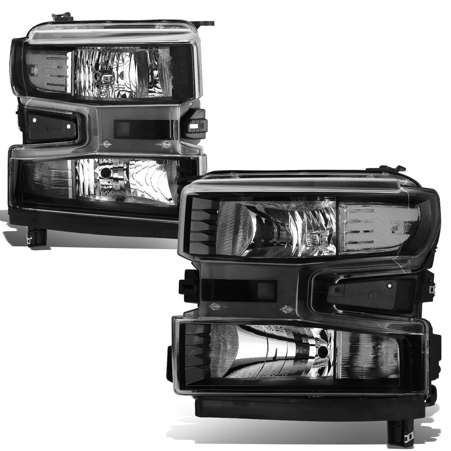 FAROS 19-21 CHEVROLET SILVERADO 1500 - FITS WT/CUSTOM/CUSTOM TRAIL BOSS MODEL ONLY - EXCLUDES LED HEADLIGHT MODELS - ONLY FITS MODELS WITH FACTORY HALOGEN HEADLIGHTS - OE STYLE - BLACK HOUSING / CLEAR CORNER - H11 LOW BEAM / 9005 HIGH BEAM
