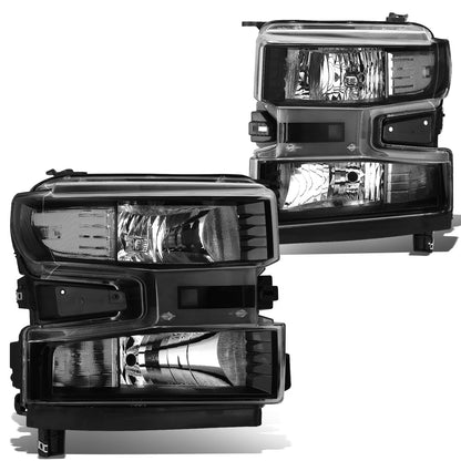 FAROS 19-21 CHEVROLET SILVERADO 1500 - FITS WT/CUSTOM/CUSTOM TRAIL BOSS MODEL ONLY - EXCLUDES LED HEADLIGHT MODELS - ONLY FITS MODELS WITH FACTORY HALOGEN HEADLIGHTS - OE STYLE - BLACK HOUSING / CLEAR CORNER - H11 LOW BEAM / 9005 HIGH BEAM