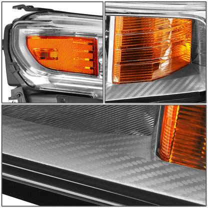 FAROS 19-21 CHEVROLET SILVERADO 1500 - FITS WT/CUSTOM/CUSTOM TRAIL BOSS MODEL ONLY - EXCLUDES LED HEADLIGHT MODELS - ONLY FITS MODELS WITH FACTORY HALOGEN HEADLIGHTS - OE STYLE - CHROME HOUSING / AMBER CORNER - H11 LOW BEAM / 9005 HIGH BEAM