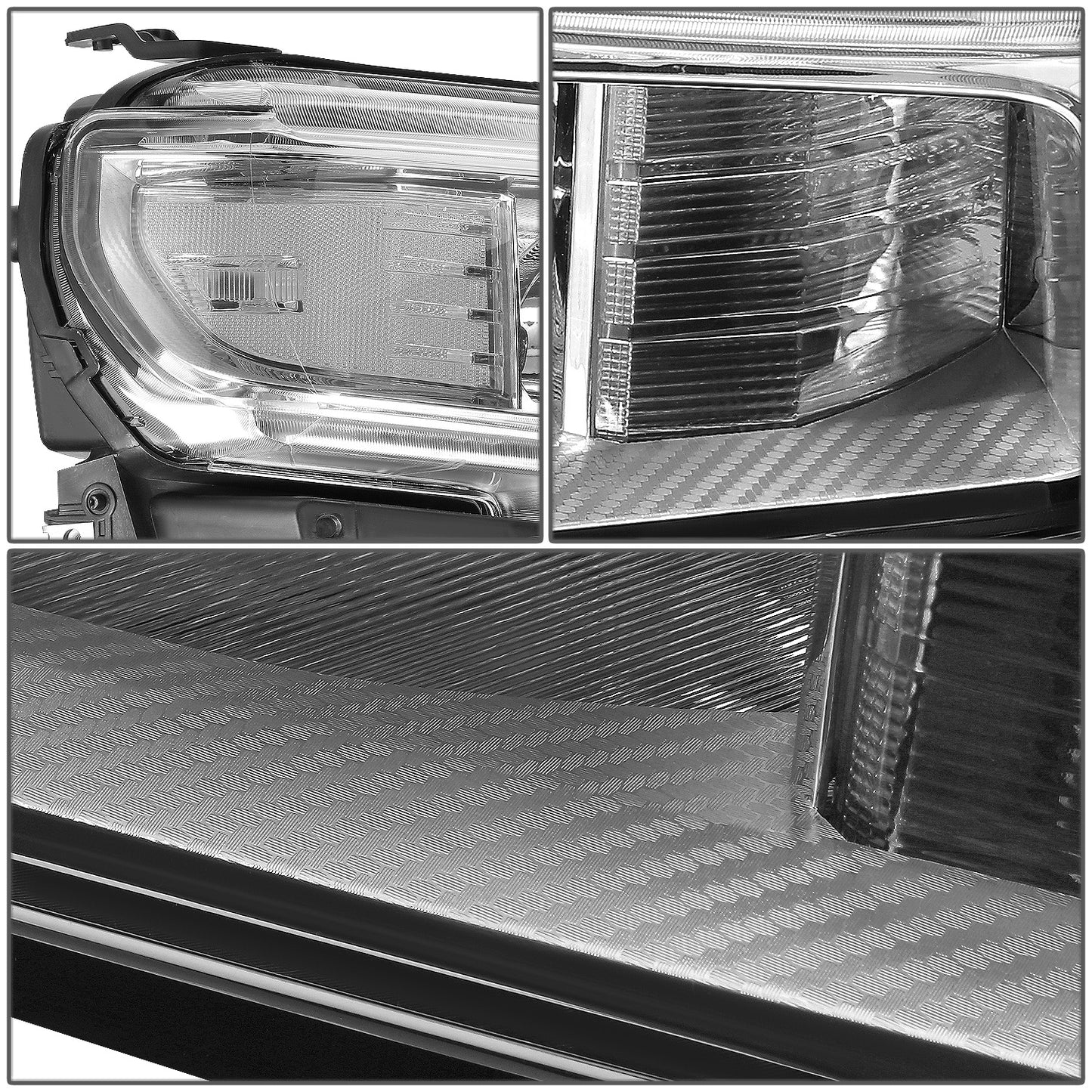 FAROS 19-21 CHEVROLET SILVERADO 1500 - FITS WT/CUSTOM/CUSTOM TRAIL BOSS MODEL ONLY - EXCLUDES LED HEADLIGHT MODELS - ONLY FITS MODELS WITH FACTORY HALOGEN HEADLIGHTS - OE STYLE - CHROME HOUSING / CLEAR CORNER - H11 LOW BEAM / 9005 HIGH BEAM