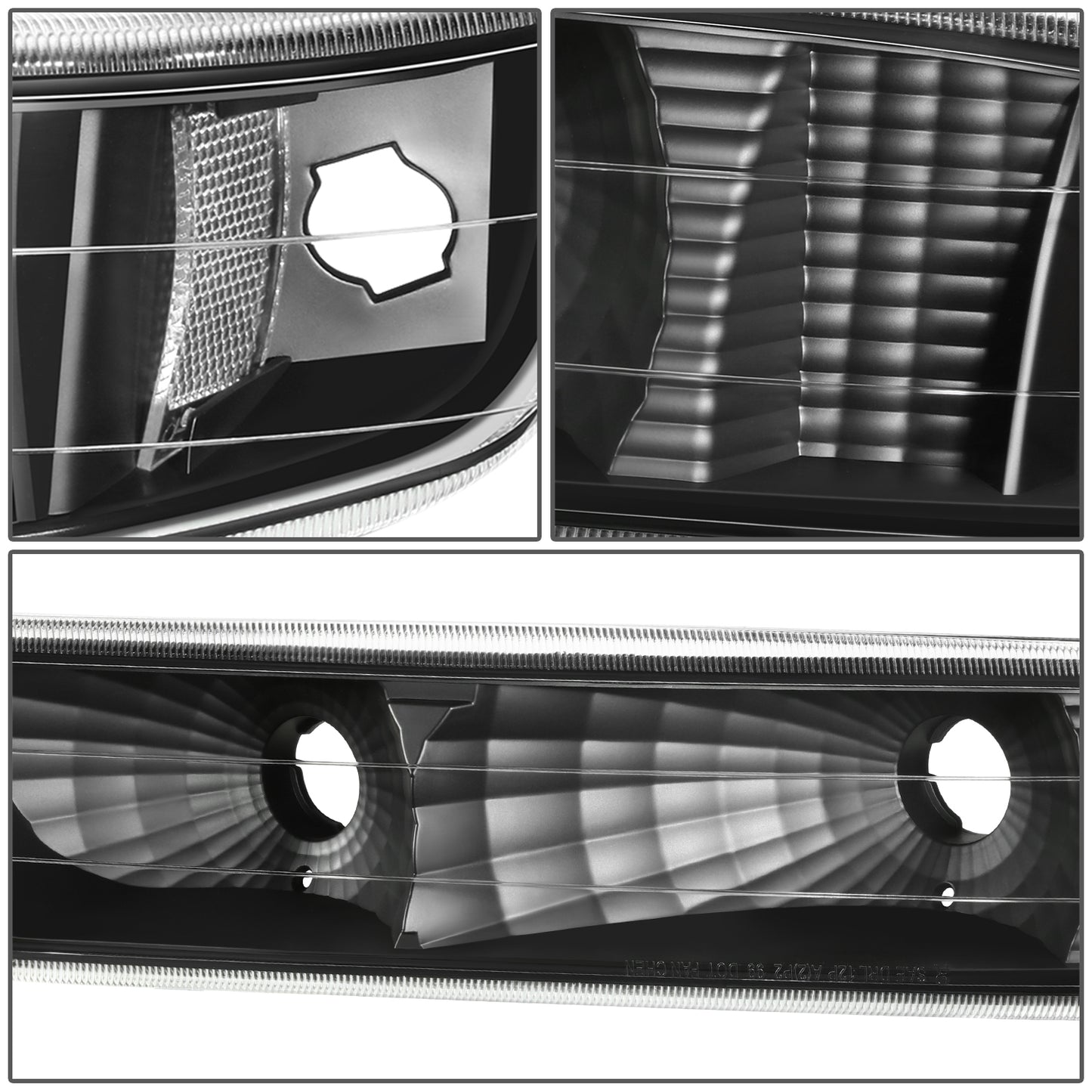 FAROS 99-02 CHEVY SILVERADO/AVALANCHE//WHITE HOOD, WHITE REVERSE, BLACK BACKGROUND 4P LIGHT WITH BLUE LIGHT BULB