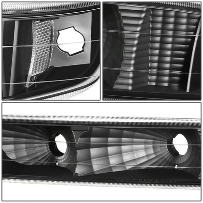 FAROS 99-02 CHEVY SILVERADO/AVALANCHE//WHITE HOOD, WHITE REVERSE, BLACK BACKGROUND 4P LIGHT WITH BLUE LIGHT BULB